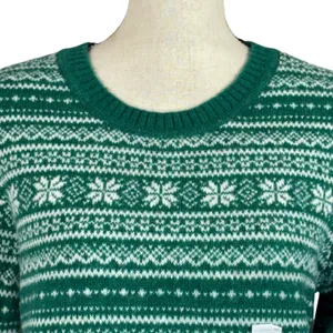 Croft & Barrow Small Sweater Fair Isle Crew Neck Long Sleeve Pullover Green New thumbnail 2