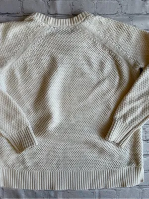 Old Navy Fisherman White Knit Pullover Preppy Sweater Unisex Small Tennis READ thumbnail 4
