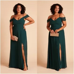 BIRDY GREY Devin Convertible Chiffon Dress In Emerald thumbnail 2