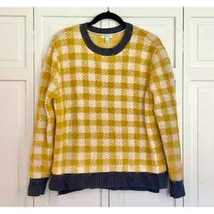 Susina yellow buffalo check cozy crewneck sweater small thumbnail 5
