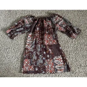VTG Charlotte Russe Women's Boho Brown Print Sheer‎ Quarter Sleeve Dress Size S thumbnail 7