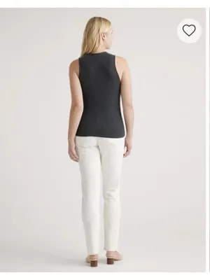 Quince Featherweight Cashmere Ribbed Tank Black Size Large thumbnail 5