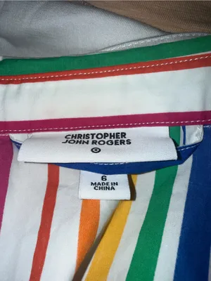 Christopher John Rogers for Target Rainbow Striped Short Sleeve Shirt Dress NWOT thumbnail 7