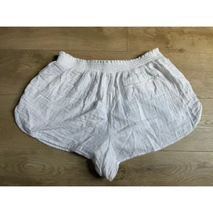Aerie Gauzy High Waisted Short White Smocked Elastic Waist Beach Loungewear XL thumbnail 3