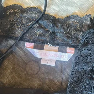 Victorias Secret Black Mesh Mini Slip Dress Lace Trimmed thumbnail 5