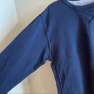 Nike Navy Raw Stitching Long Sleeve Top thumbnail 2