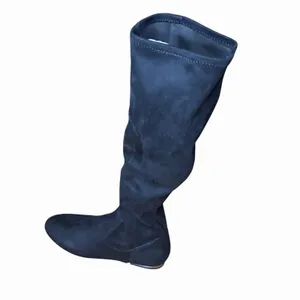 NWT Jessica Simpson Gilia Black Microsuede Knee High Flat Riding Boots Size 7 thumbnail 4