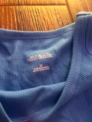 Wild Fable Blue Tank Top Cropped thumbnail 3