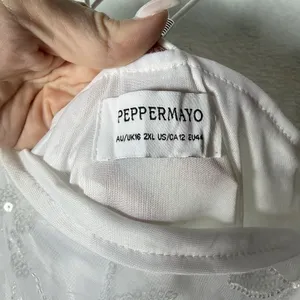 Peppermayo Rumi Beaded Mini Dress White Women's US Size 12 thumbnail 9