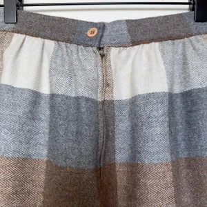 VTG 60s Women Wool Plaid Midi Skirt XS Brown Gray‎ Academia School Preppy thumbnail 6