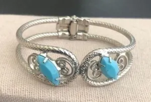 Vintage Native Silver Tone Bracelet thumbnail 1