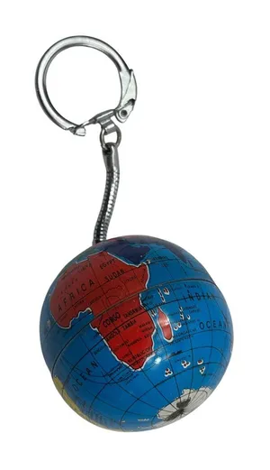 Mini Globe Keychain With Rotating Earth Design & Metal Keyring 9n thumbnail 1