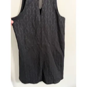 Olivaceous Mini Dress Womens Large Black Damask Jacquard Mock Neck Cutout A-Line thumbnail 5