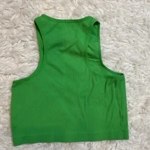 Garage Green‎ Ribbed Seamless Tank Top High Neck Cropped Racerback sz M thumbnail 3