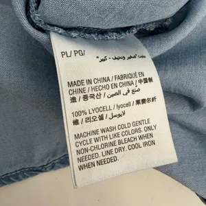Style & Co Shirt Women's PL Petite Large Blue Pleated Roll Tab Sleeve Flowy Top thumbnail 5