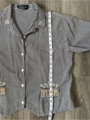 Y2K Whimsy Gingham Daisy Embroidered Shirt Nick & Sarah Size Large thumbnail 6