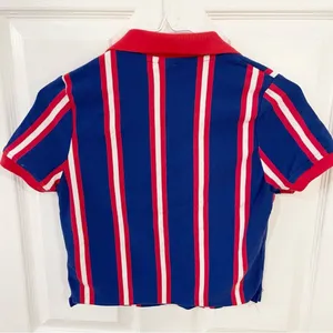 DISNEY X FOREVER 21 Goofy collared striped crop top M thumbnail 3