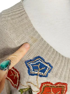 D&CO Embroidered Flowers & Leaves Cardigan thumbnail 3