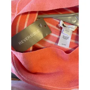 J. Jill Reversible Coral White Stripe Mock Neck Sweater Tunic Size Small‎ New thumbnail 3