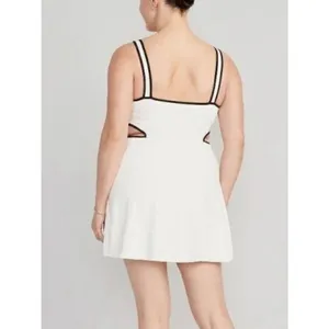 NWT Old Navy PowerSoft Athletic Dress L White Cutout Shelf Bra Active Tennis thumbnail 4