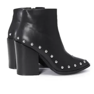 Nasty Gal Charlie Black Studded Bootie thumbnail 11