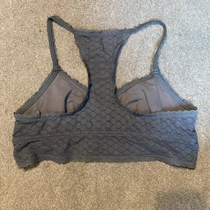 Aerie Grey Lace Racerback Unlined Bralette Size XL thumbnail 2