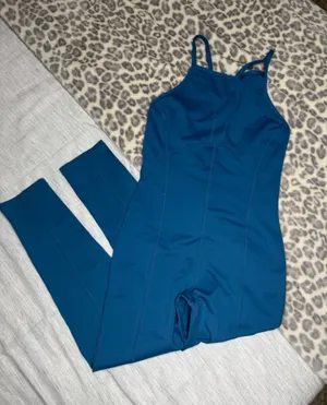 Free People FP Movement Ashford Side To Side Performance Jumpsuit Turquoise XS thumbnail 1