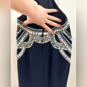 Sherri Hill 50297 Beaded Top Cutout Mermaid Formal Prom Gown Navy Blue Sz 4 thumbnail 12