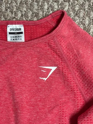 Gymshark Coral Pink Activewear Workout Cropped Long Sleeve Athletic Top thumbnail 5