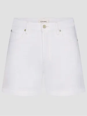 Frame Denim White Mid-Rise Denim Shorts thumbnail 3