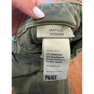 Paige Mayslie Jogger Women 28 Ivy Green Utility Cargo Ankle Zip Slim Fit Pants thumbnail 6