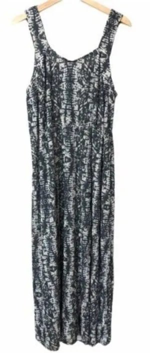 Zara Black & White Printed Trapeze‎ Sleeveless Maxi Dress S thumbnail 1