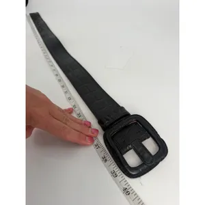 Banana Republic Belt Womens Medium Black Croc Leather Vintage Italian Y2K thumbnail 12