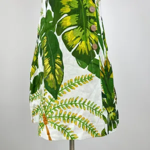 NWOT Farm Rio Linen Tropical Forest Off-White Mini Dress Size XS thumbnail 6