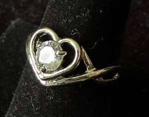 Silver-toned Heart Infinity Engagement Promise Ring CZ Size 9 thumbnail 1