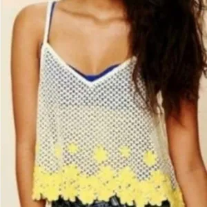 Free People Boho Floral Crochet Top thumbnail 9