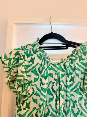 Green and white boutique dress thumbnail 2