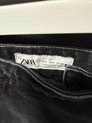Zara Black Denim Wrap-Style Mini Skirt thumbnail 5