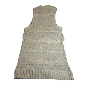Women's Sleeveless Open Front Cable Knit Vest Duster Cardigan Size Med Casual thumbnail 2