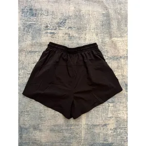 Lululemon Black White Lightweight High Rise Relaxed Liner Short 3" W7DD9S Size 2 thumbnail 2