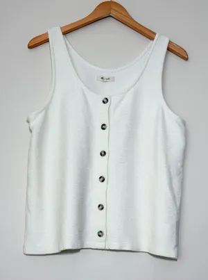 Madewell Ottoman Jacquard Button Front Tank thumbnail 1