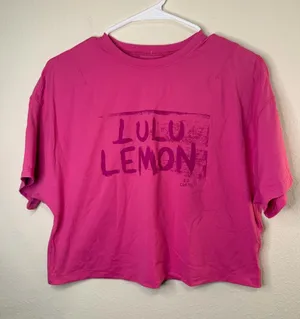 lululemon athletica Bold Pink Graphic Crop Tee thumbnail 1