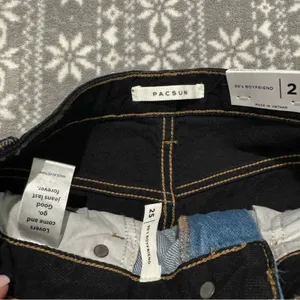 NWT Pacsun 90's Boyfriend Jeans Blue/Black Two‎ Tone Size 25 Preppy Edgy Grunge thumbnail 5