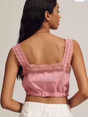 Anthropologie Forever That Girl Lace Square Neck Bubble Top Small thumbnail 3