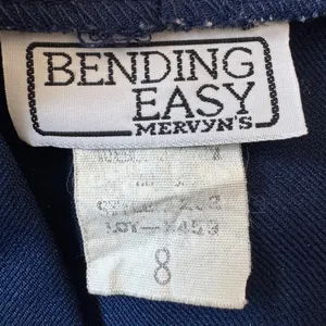 Vintage ‘80s Bending Easy Navy Blue Lightweight Collarless Open Front Blazer thumbnail 5