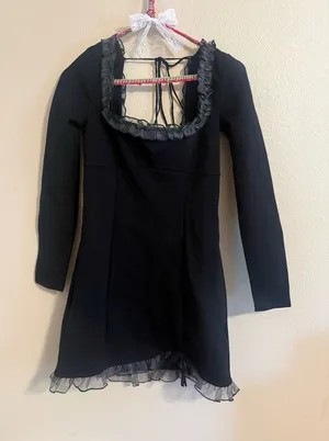 Free People Lucette Mini Dress Black thumbnail 1