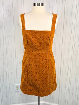 MAEVE | Anthropologie | Faux Suede Mini Dress Boho Laser Cut Detail, Sz 10 thumbnail 2