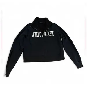 VTG Abercrombie & Fitch Womens Sherpa Lined Quarter Zip Sweatshirt M thumbnail 2