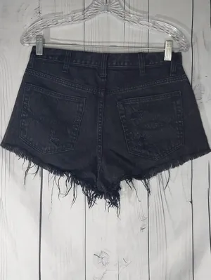 Abercrombie & Fitch Distressed Frayed Hem Cutoff Grunge 90's Punk Denim Shorts thumbnail 8