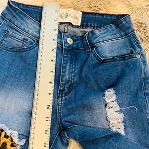 Lucky Blessed Jeans Leopard Print Mid Rise Straight Blue Women Size 6 #4 thumbnail 4